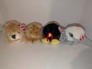 Vtg 1997 Swibco Puffkins Plush Cinnamon Swoop Owl Lancaster Lion Strut Turkey